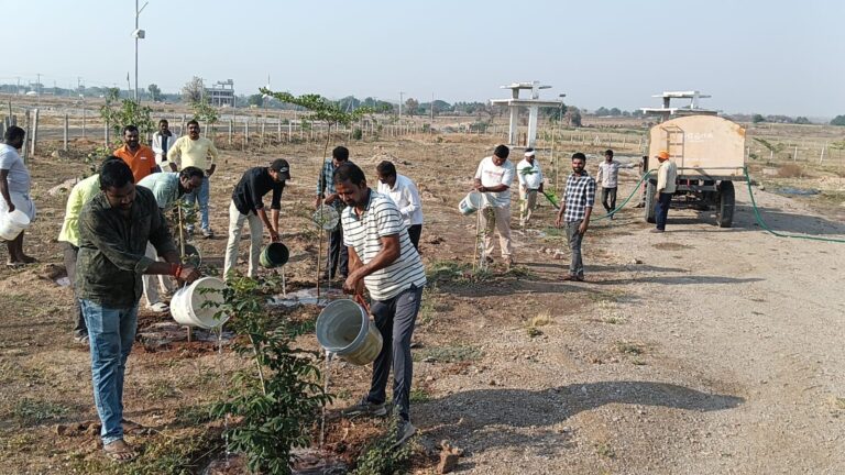 మొక్కలకు నీరు పోస్తూ..ప్రాణంగా చూస్తూ 